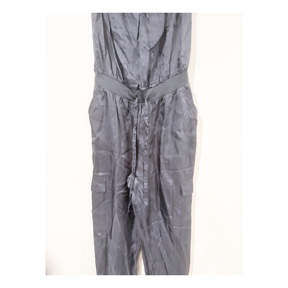 Cinq a Sept Tous Les Jours Strapless Cargo Jumpsuit Slate Blue Grey Size M - Picture 3 of 5